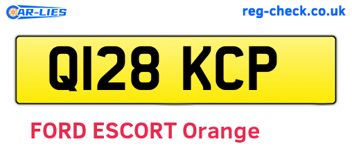 Q128KCP are the vehicle registration plates.