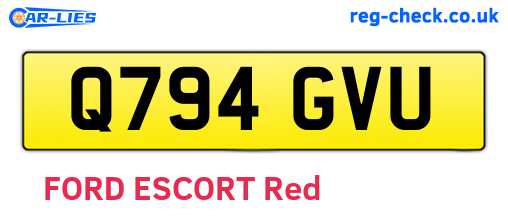 Q794GVU are the vehicle registration plates.
