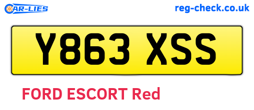 Y863XSS are the vehicle registration plates.