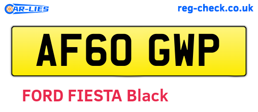 AF60GWP are the vehicle registration plates.