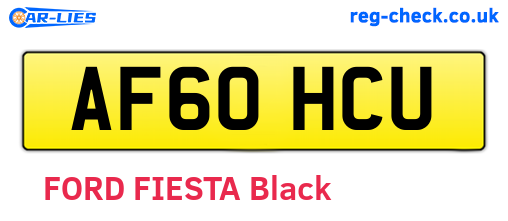 AF60HCU are the vehicle registration plates.
