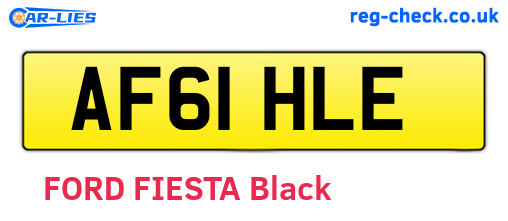 AF61HLE are the vehicle registration plates.