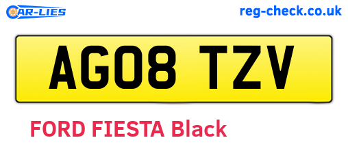 AG08TZV are the vehicle registration plates.