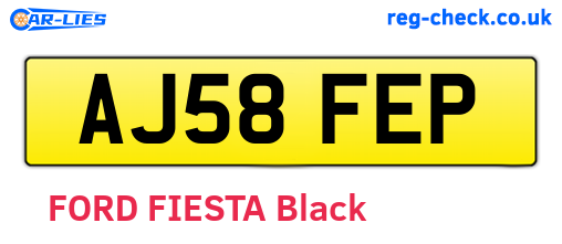 AJ58FEP are the vehicle registration plates.
