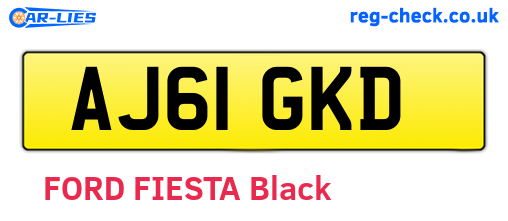 AJ61GKD are the vehicle registration plates.