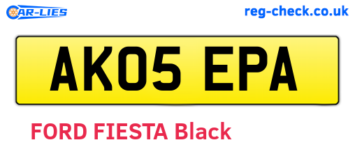 AK05EPA are the vehicle registration plates.