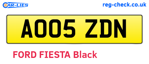 AO05ZDN are the vehicle registration plates.