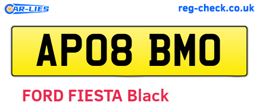 AP08BMO are the vehicle registration plates.