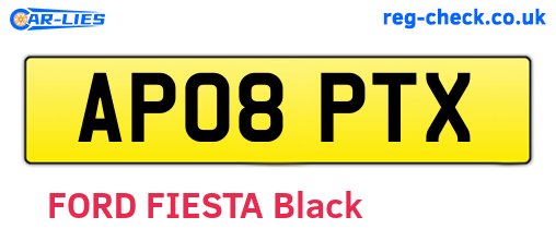 AP08PTX are the vehicle registration plates.