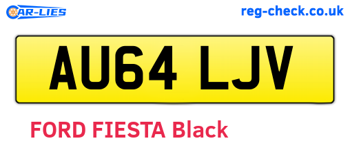 AU64LJV are the vehicle registration plates.