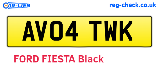 AV04TWK are the vehicle registration plates.
