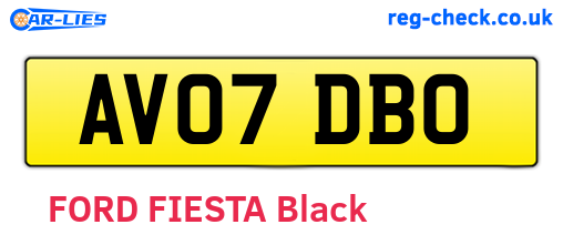 AV07DBO are the vehicle registration plates.