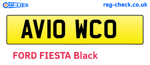 AV10WCO are the vehicle registration plates.