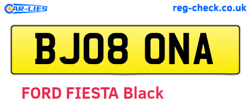BJ08ONA are the vehicle registration plates.