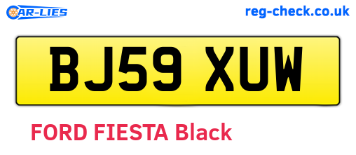 BJ59XUW are the vehicle registration plates.