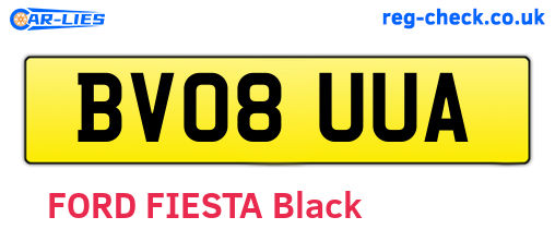 BV08UUA are the vehicle registration plates.