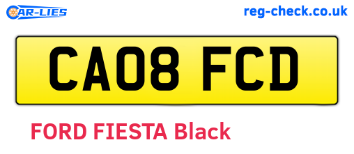 CA08FCD are the vehicle registration plates.