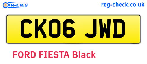 CK06JWD are the vehicle registration plates.