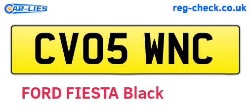 CV05WNC are the vehicle registration plates.