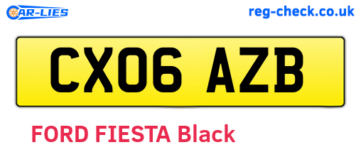 CX06AZB are the vehicle registration plates.