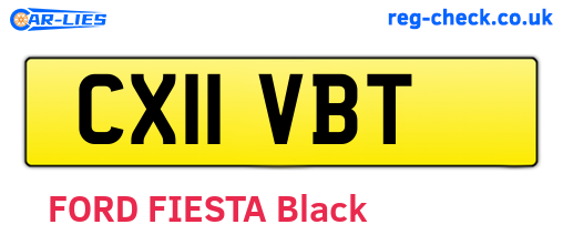 CX11VBT are the vehicle registration plates.