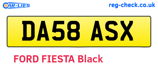 DA58ASX are the vehicle registration plates.