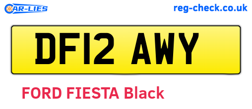 DF12AWY are the vehicle registration plates.