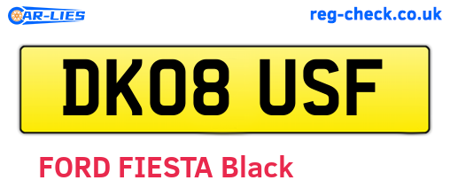 DK08USF are the vehicle registration plates.