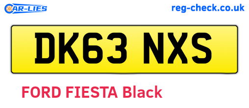 DK63NXS are the vehicle registration plates.