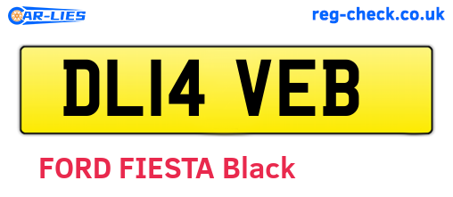 DL14VEB are the vehicle registration plates.
