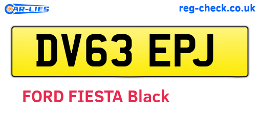DV63EPJ are the vehicle registration plates.