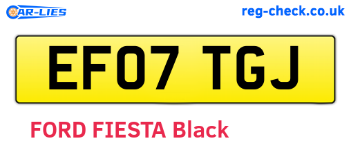 EF07TGJ are the vehicle registration plates.