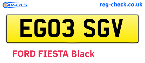 EG03SGV are the vehicle registration plates.