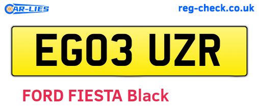 EG03UZR are the vehicle registration plates.