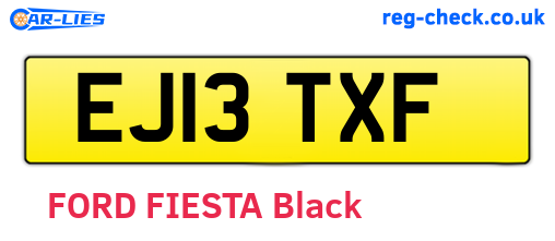 EJ13TXF are the vehicle registration plates.
