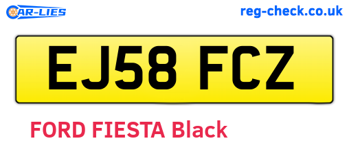 EJ58FCZ are the vehicle registration plates.