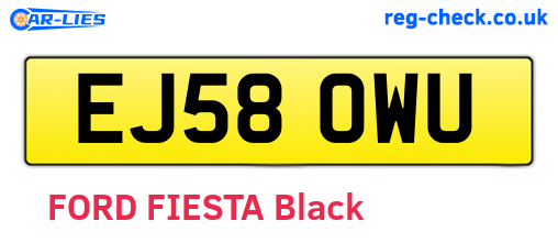 EJ58OWU are the vehicle registration plates.