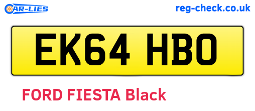 EK64HBO are the vehicle registration plates.