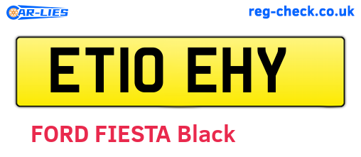 ET10EHY are the vehicle registration plates.