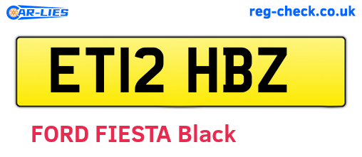 ET12HBZ are the vehicle registration plates.