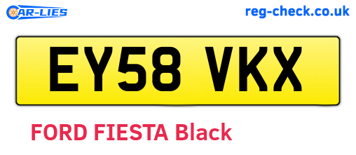 EY58VKX are the vehicle registration plates.