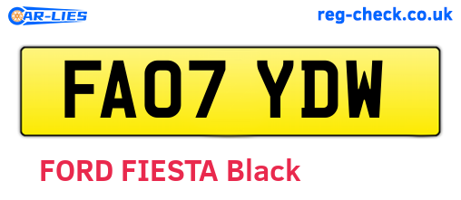 FA07YDW are the vehicle registration plates.