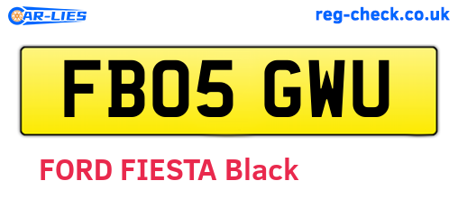 FB05GWU are the vehicle registration plates.