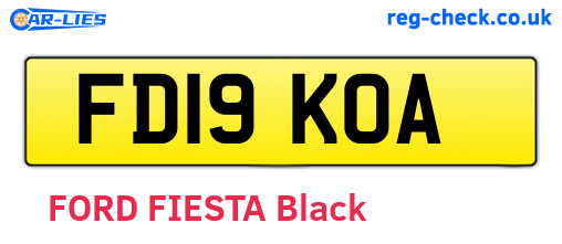 FD19KOA are the vehicle registration plates.