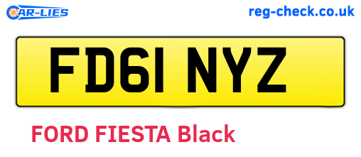 FD61NYZ are the vehicle registration plates.