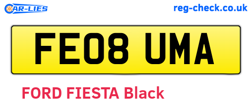 FE08UMA are the vehicle registration plates.