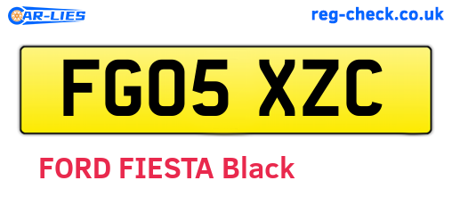 FG05XZC are the vehicle registration plates.