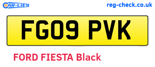 FG09PVK are the vehicle registration plates.