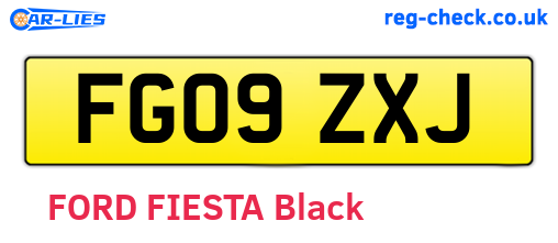 FG09ZXJ are the vehicle registration plates.