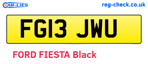 FG13JWU are the vehicle registration plates.